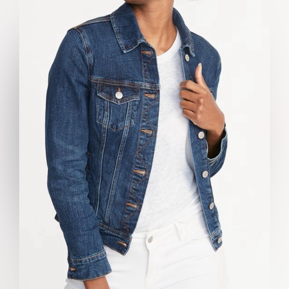 Old Navy Blue Button Up Denim Jean Jacket Size XL